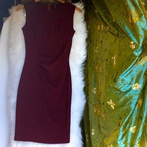 Red dress, Sml office evening curvy washable polyester spandex Miusol brand